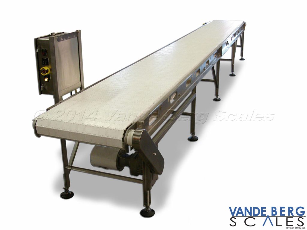 Easy to Clean Conveyor with modular plastic flat-top belting