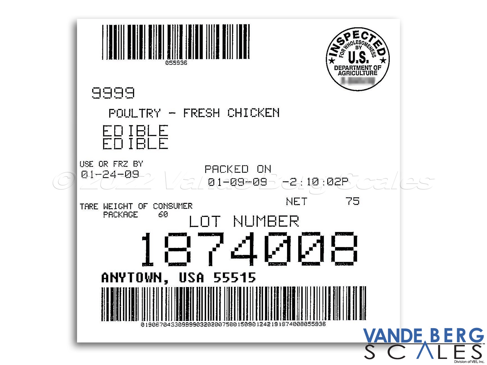 Barcodes and other valuable information can be easily printed with our systems