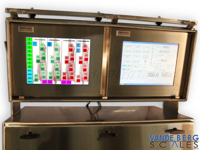Carcass grading software easily interfaces with our Washdown Rated Touchscreen HMI.