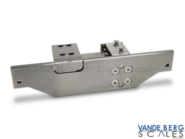 Side view of washdown compatible stainless steel static monorail scale