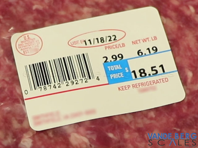 Weigh price label can be customized showing all necessary information.