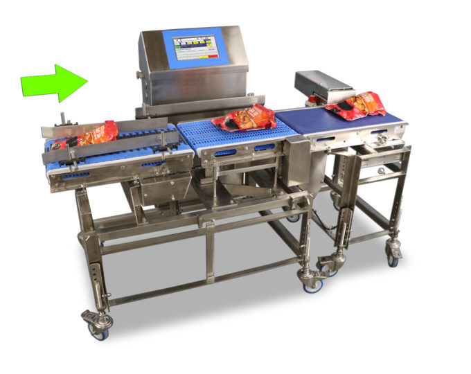 Washdown-rated Ecoline Checkweigher with SDS-1000 touchscreen & divert.